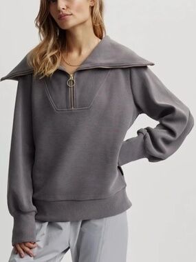 Varley Vine Half-Zip Grey Pullover Sz L